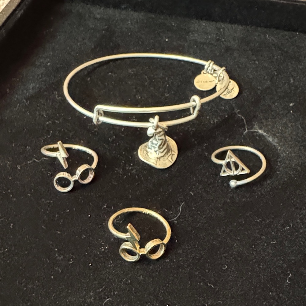 Alex and Ani Silver Charm Bracelet Set (3)